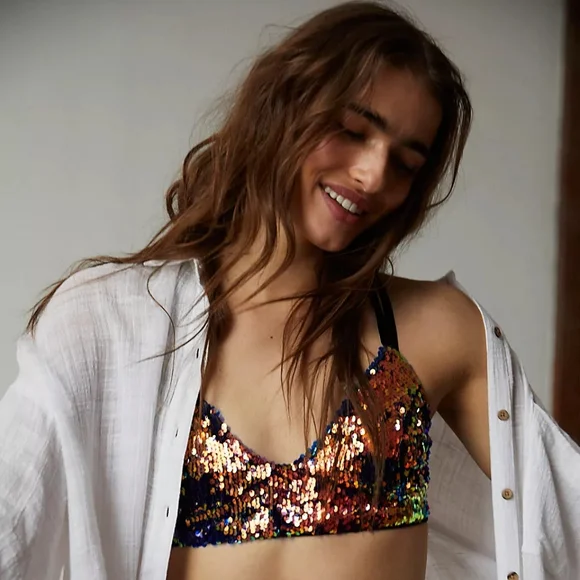 NWT Free People Sequin Bralette - Picture 1 of 10